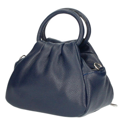 Louisa Leather Handbag - Navy Blue