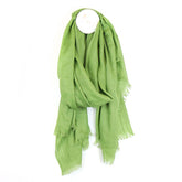 Lime Green Plain Scarf with Eyelash Fringe - Majestico Gifts