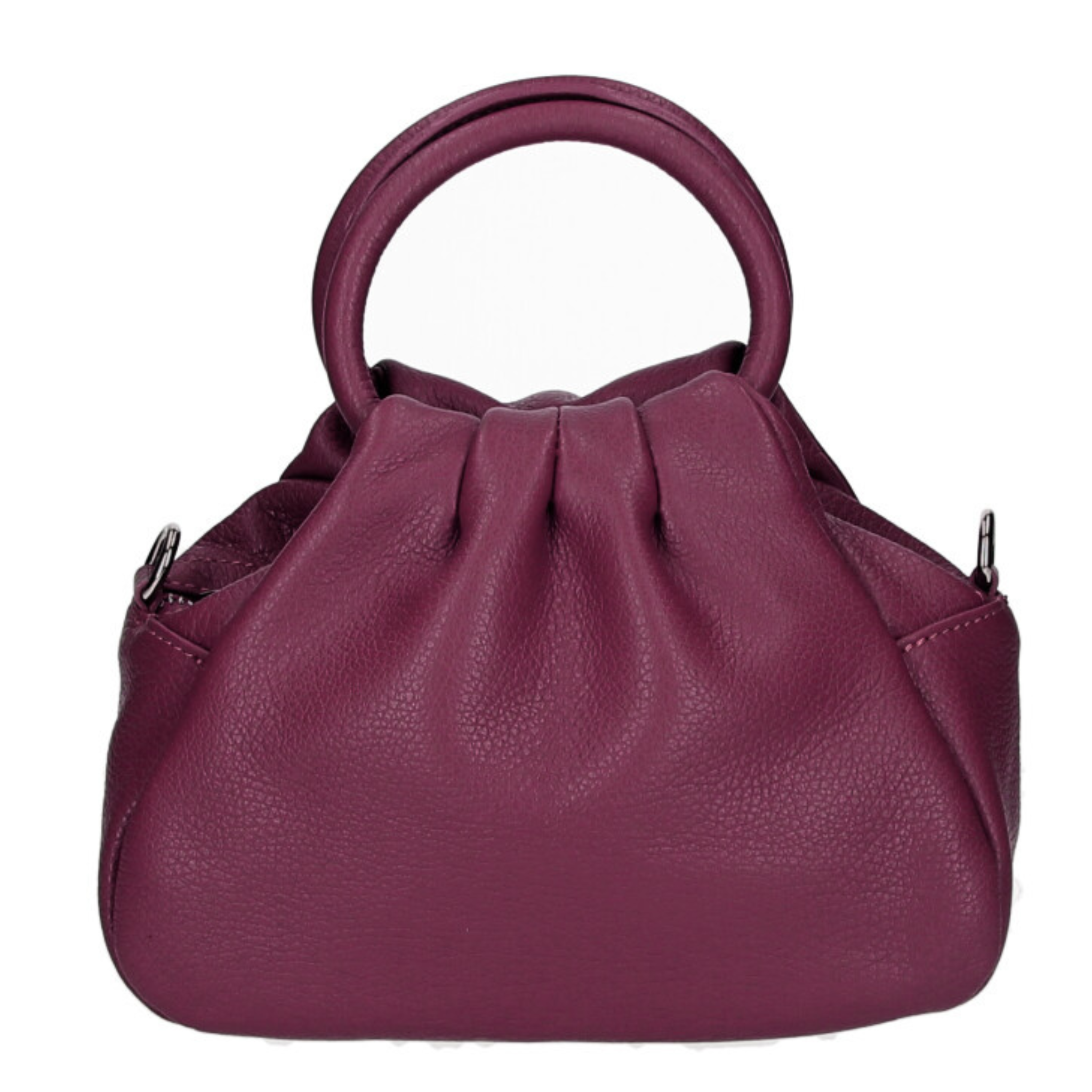Louisa Genuine Leather Handbag - Wine - Majestico Gifts