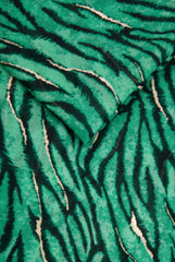Green Animal Print Foil Scarf