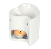 White Heart Oil Burner - Majestico Gifts