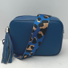 GEMMA Crossbody Leather Bag - Royal Blue - Majestico Gifts