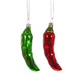 Chilli Peppers Shaped Baubles - Set of 2 - Majestico Gifts