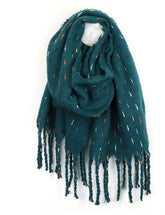 Dark Teal Boucle Scarf