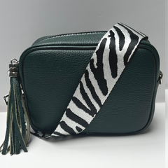 GEMMA Crossbody Leather Bag - Forest Green - Majestico Gifts