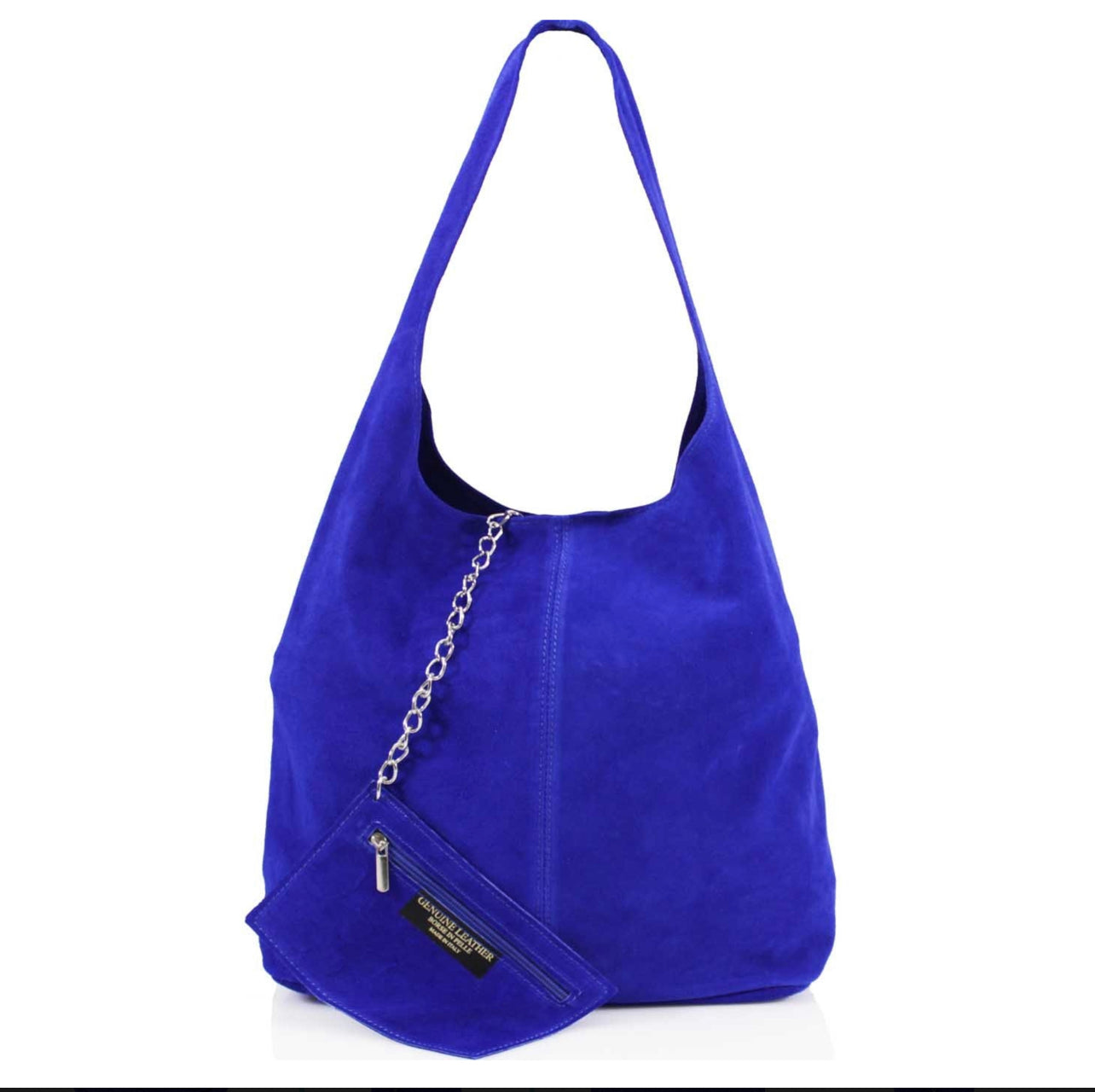 SARA Suede Shoulder Bag - Electric Blue - Majestico Gifts