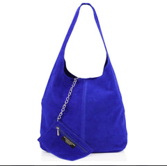 SARA Suede Shoulder Bag - Electric Blue - Majestico Gifts