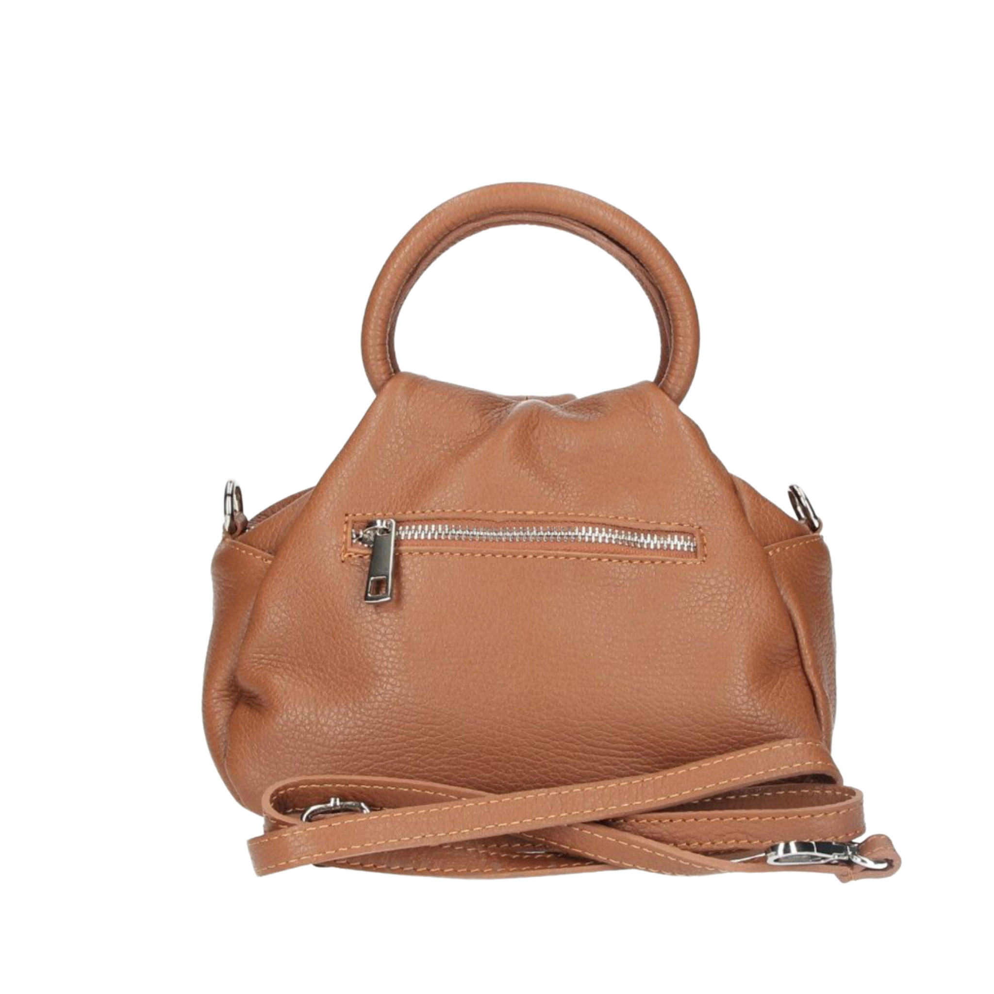 Louisa Genuine Leather Handbag - Cognac - Majestico Gifts