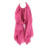 Raspberry Plain Scarf with Eyelash Fringe - Majestico Gifts