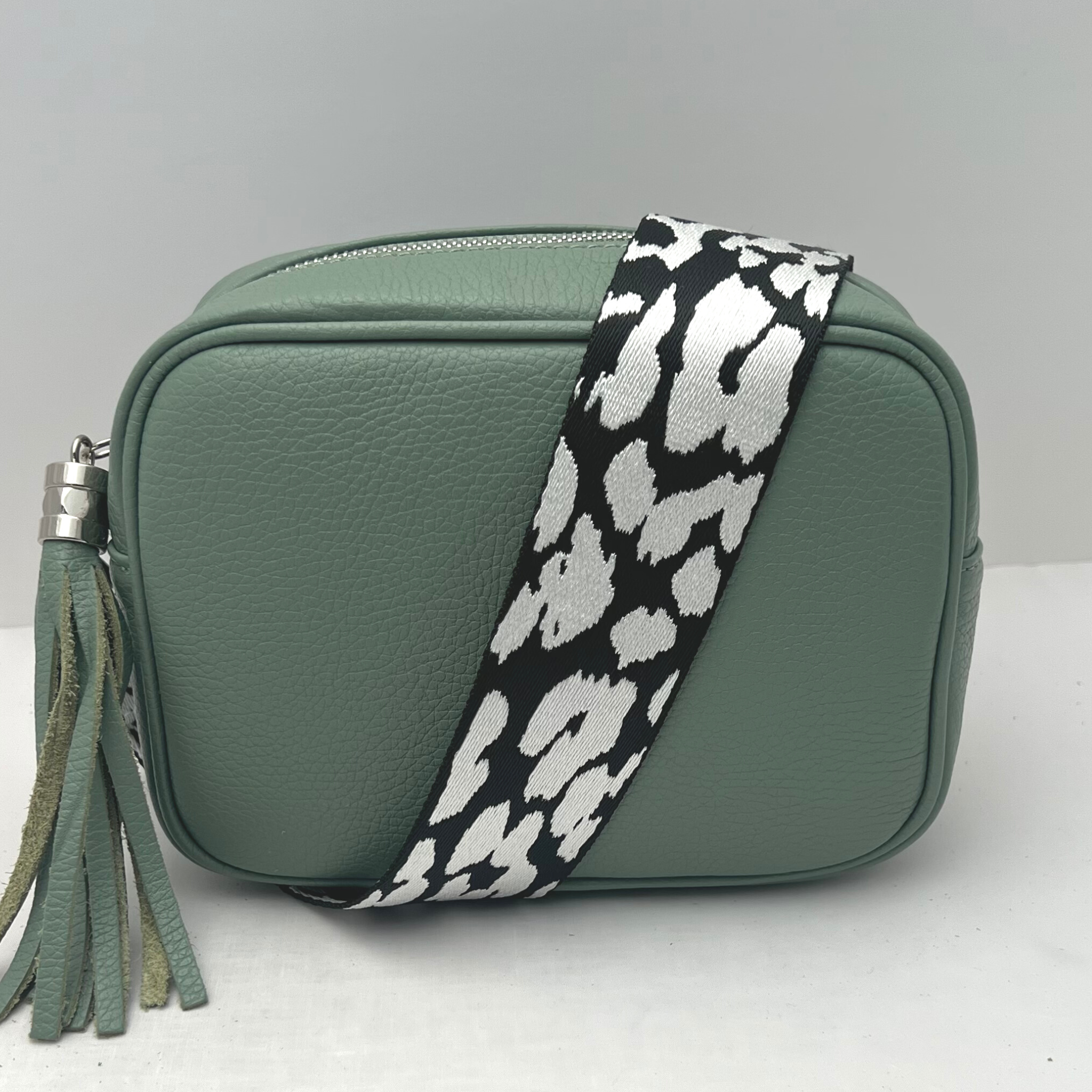 GEMMA Crossbody Leather Bag - Pea Green/Mint - Majestico Gifts