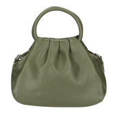 Louisa Genuine Leather Handbag - Khaki Green