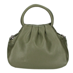 Louisa Genuine Leather Handbag - Khaki Green