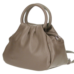 Louisa Leather Handbag - Dark Taupe