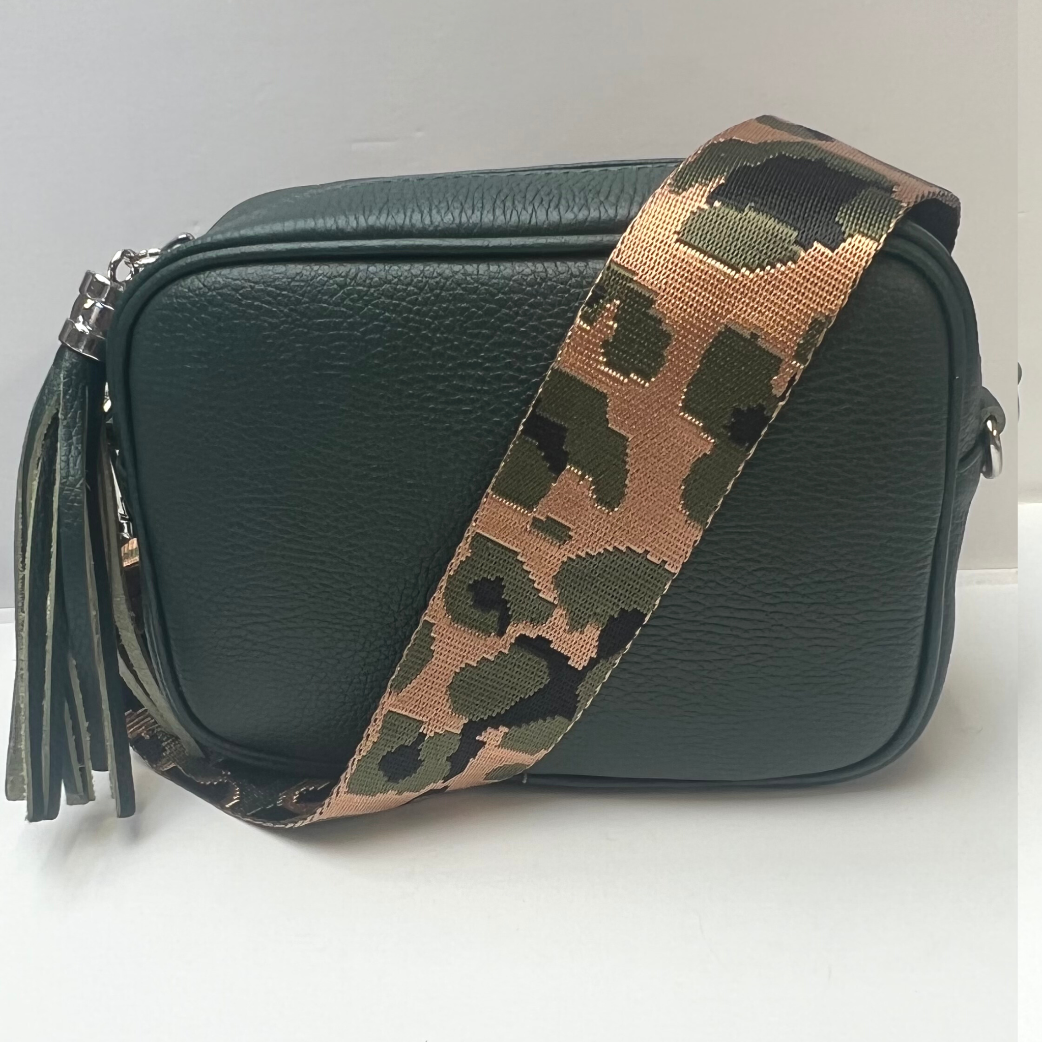 GEMMA Crossbody Leather Bag - Forest Green - Majestico Gifts