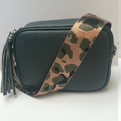 GEMMA Crossbody Leather Bag - Forest Green - Majestico Gifts