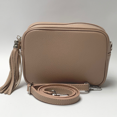GEMMA Crossbody Leather Bag - Nude