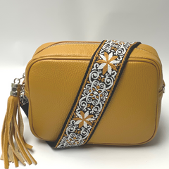 GEMMA Crossbody Leather Bag - Mustard