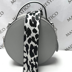 Ladies Leather Bag - ANNA Genuine Leather Circular Bag - Light Grey - Majestico Gifts