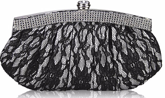 White Satin Lace Clutch Bag - Majestico Gifts