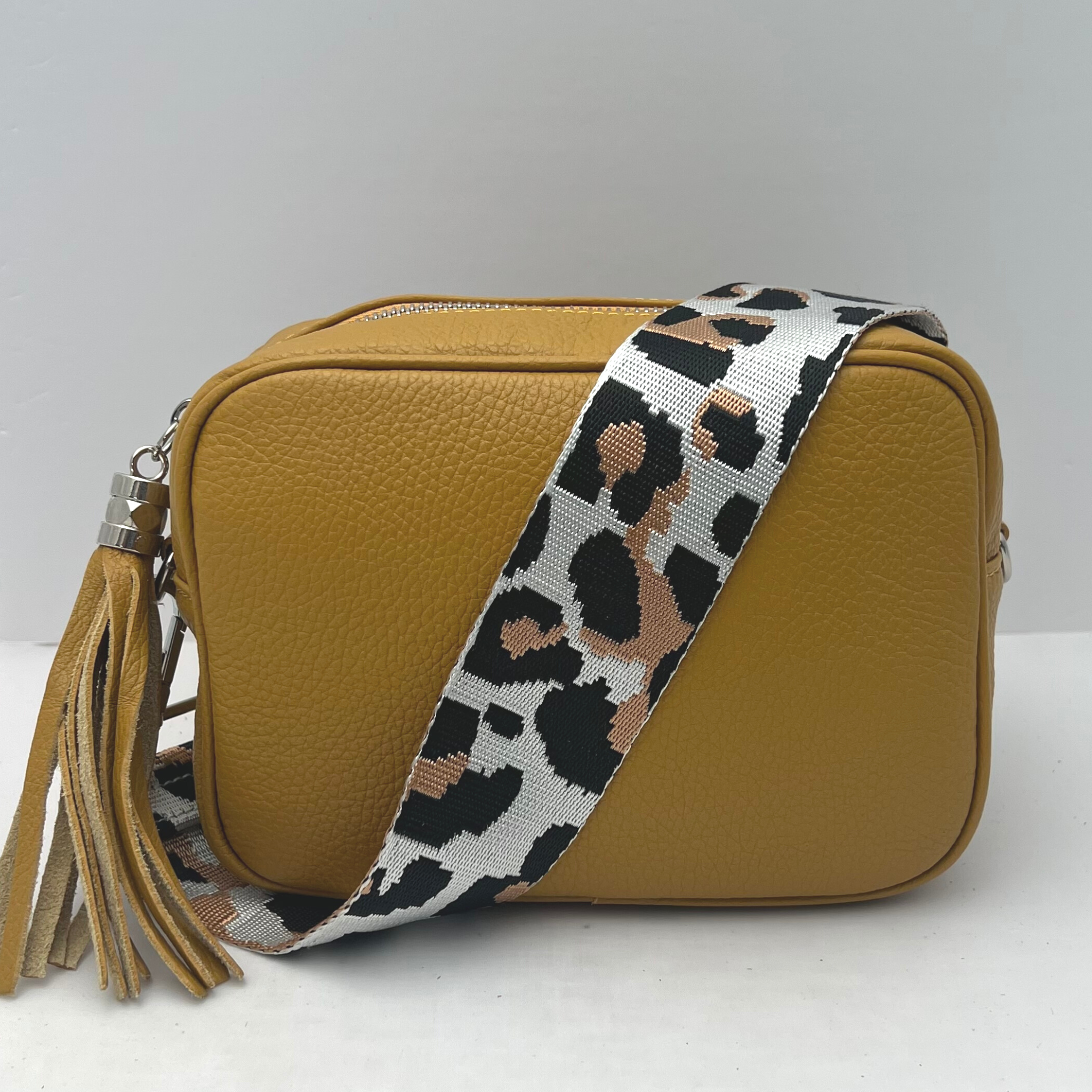 GEMMA Crossbody Leather Bag - Mustard - Majestico Gifts
