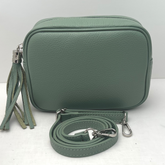 GEMMA Crossbody Leather Bag - Pea Green/Mint - Majestico Gifts