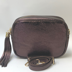 Metallic Leather Bag - Chocolate