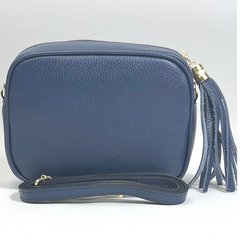 Martina Crossbody Leather Bag - Navy