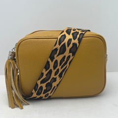 GEMMA Crossbody Leather Bag - Mustard - Majestico Gifts