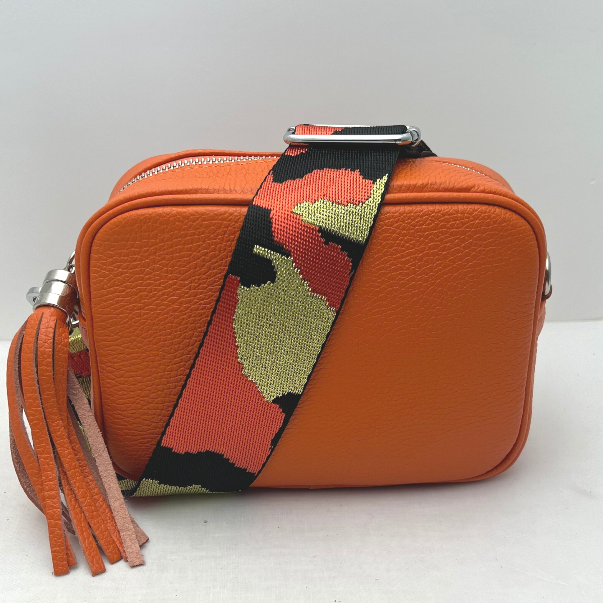 GEMMA Crossbody Leather Bag- Orange - Majestico Gifts