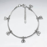 Thai Handmade Drop Pendant Charm Bracelet - Sterling Silver - Majestico Gifts