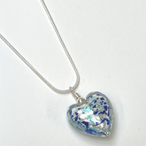 Murano Glass Heart Pendant - Blue Confetti - Majestico Gifts