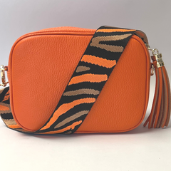 Martina Crossbody Leather Bag - Orange