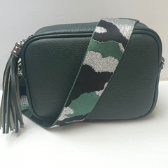 GEMMA Crossbody Leather Bag - Forest Green - Majestico Gifts