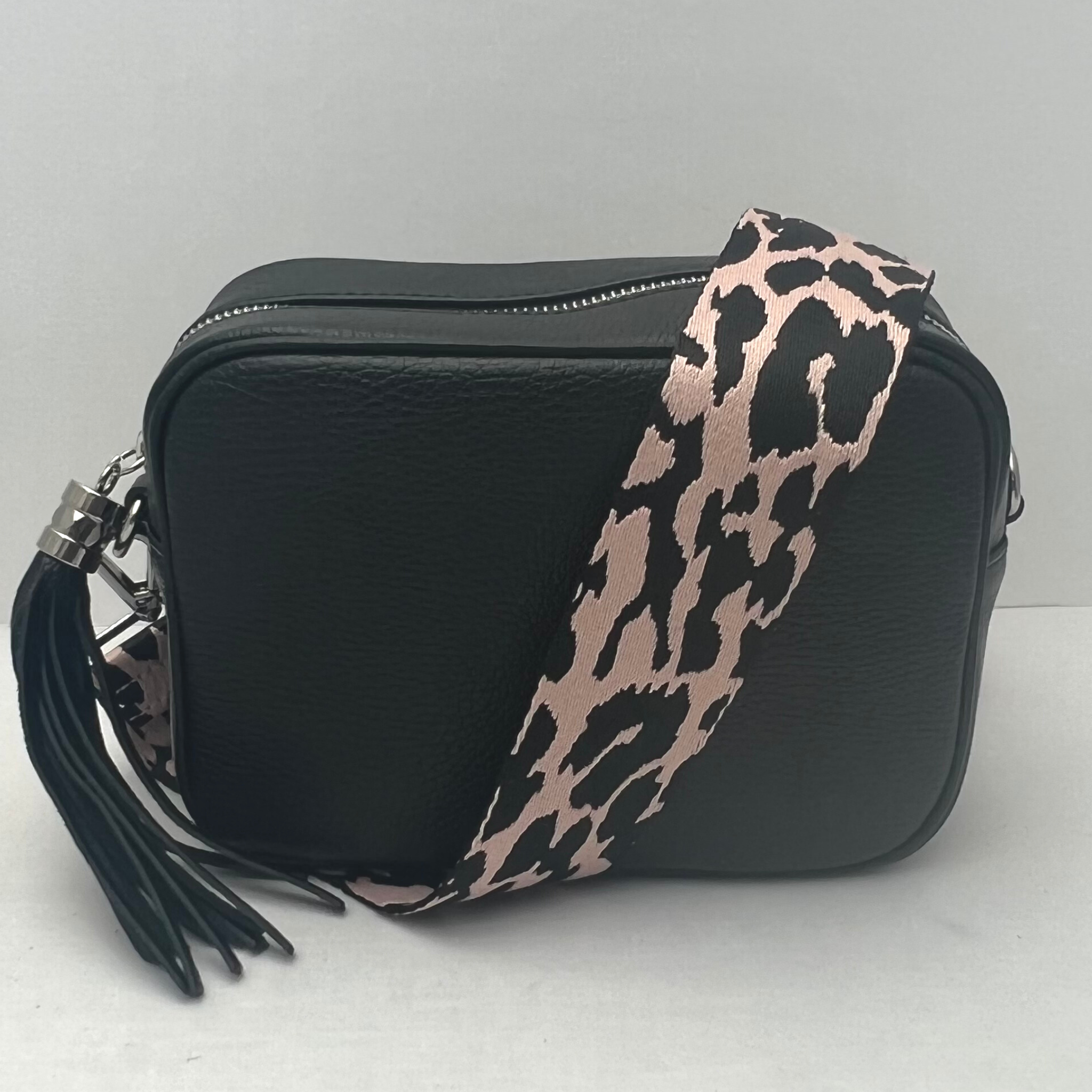 GEMMA Crossbody Leather Bag - Black - Majestico Gifts