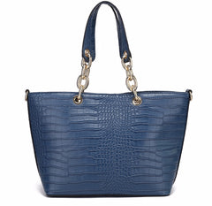 Navy Croc Style 2 Piece Bag Set - Majestico Gifts