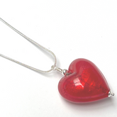 Murano Glass Heart Pendant - Red Romance - Majestico Gifts