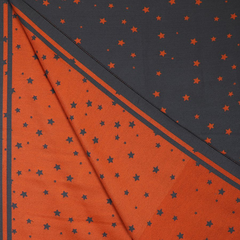Orange and Slate Grey Jacquard Star Scarf - Majestico Gifts