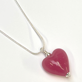 Murano Glass Heart Pendant - Rosy Pink - Majestico Gifts