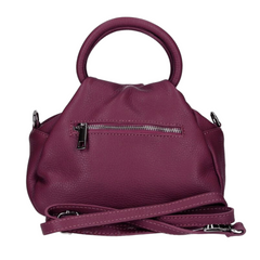 Louisa Genuine Leather Handbag - Wine - Majestico Gifts