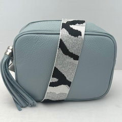 GEMMA Crossbody Bag - Genuine Leather - Made in Italy - Light Blue - Majestico Gifts