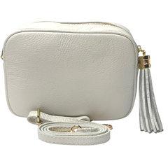 Martina Crossbody Leather Bag - White