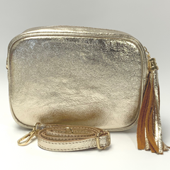 Martina Metallic Leather Bag - Gold