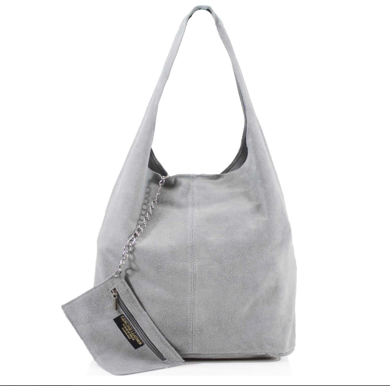 SARA Suede Shoulder Bag - Light Grey - Majestico Gifts