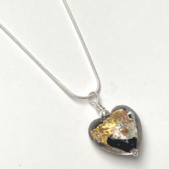 Murano Glass Heart Pendant - Glitter Me - Majestico Gifts