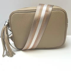GEMMA Crossbody Leather Bag - Taupe - Majestico Gifts