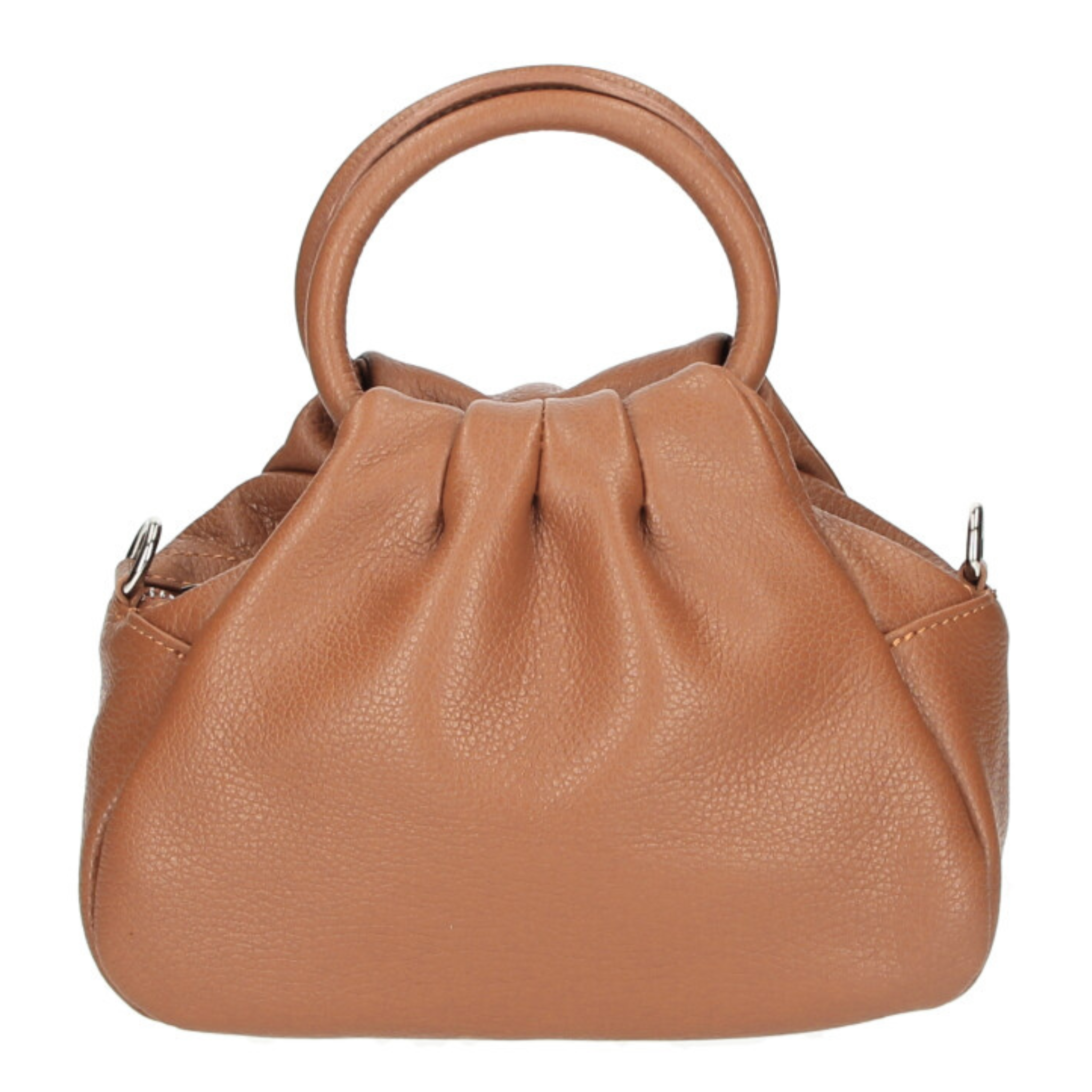 Louisa Genuine Leather Handbag - Cognac - Majestico Gifts