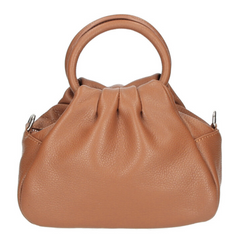 Louisa Genuine Leather Handbag - Cognac - Majestico Gifts