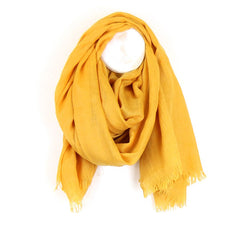 Yellow Scarf with Eyelash Fringe - Majestico Gifts