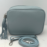 GEMMA Crossbody Bag - Genuine Leather - Made in Italy - Light Blue - Majestico Gifts