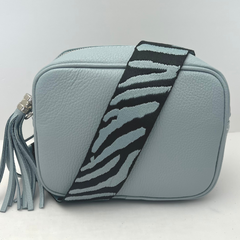 GEMMA Crossbody Bag - Genuine Leather - Made in Italy - Light Blue - Majestico Gifts